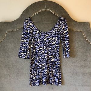 DVF 3/4 Patterned Dress Neiman Marcus Exclusive